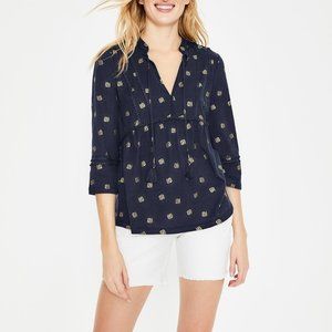 Boden Gemma Jersey Top Navy & Gold size 4